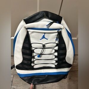 Nike Air Jordan Retro X 10 Backpack White Black blue Leather Basketball bag
